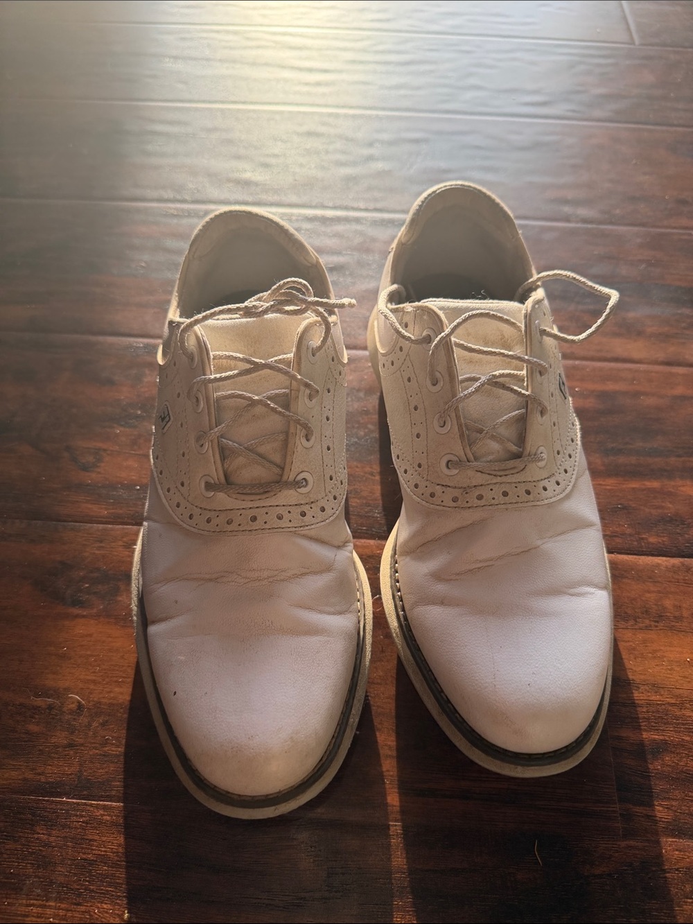 FootJoy Kids White Lace-Up Golf Shoe